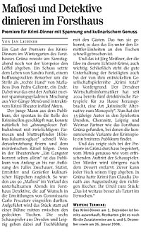 KRIMI total DINNER - Ein Gangster kommt selten allein