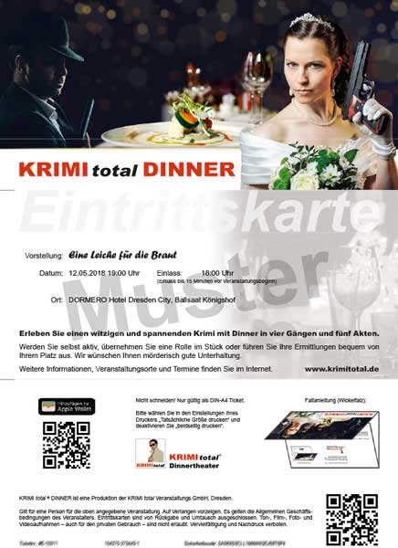 Musterticket KRIMI total DINNER zum Ausdrucken