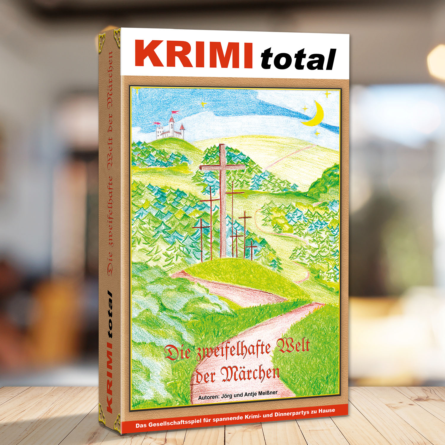 Abbildung eines Spielkartons des Krimispiels "KRIMI total - Die zweifelhafte Welt der Märchen"