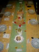 Die festlich gedeckte Tafel im Schloss.